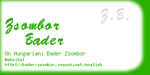 zsombor bader business card
